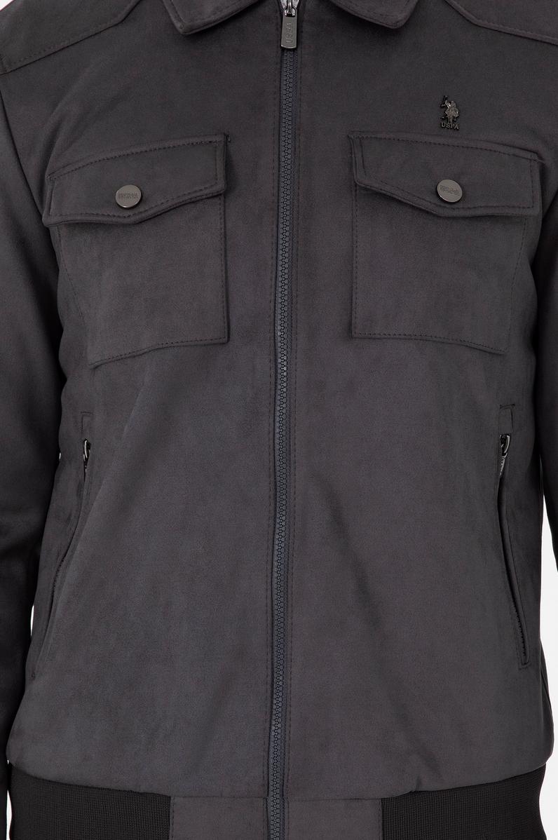 Erkek Gri Deri Ceket