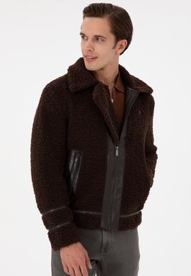 Erkek Kahverengi Deri Ceket - 50297253006