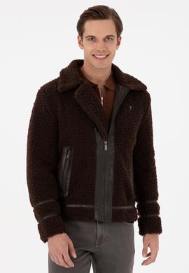 Erkek Kahverengi Deri Ceket - 50297253006