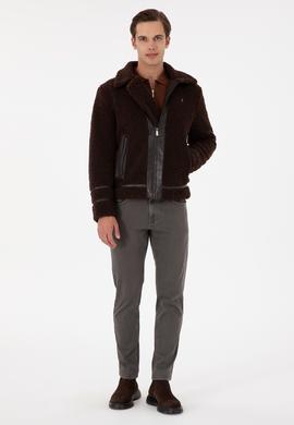 Erkek Kahverengi Deri Ceket - 50297253006