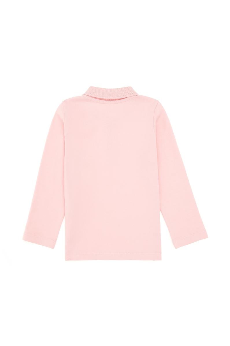 Kız Bebek Toz Pembe Polo Yaka Sweatshirt