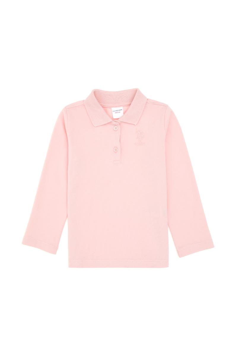 Kız Bebek Toz Pembe Polo Yaka Sweatshirt