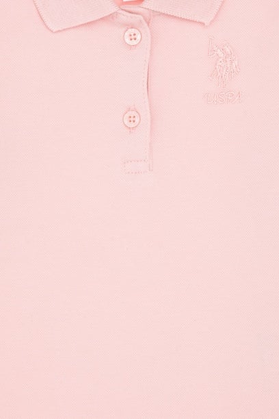 Kız Bebek Toz Pembe Polo Yaka Sweatshirt