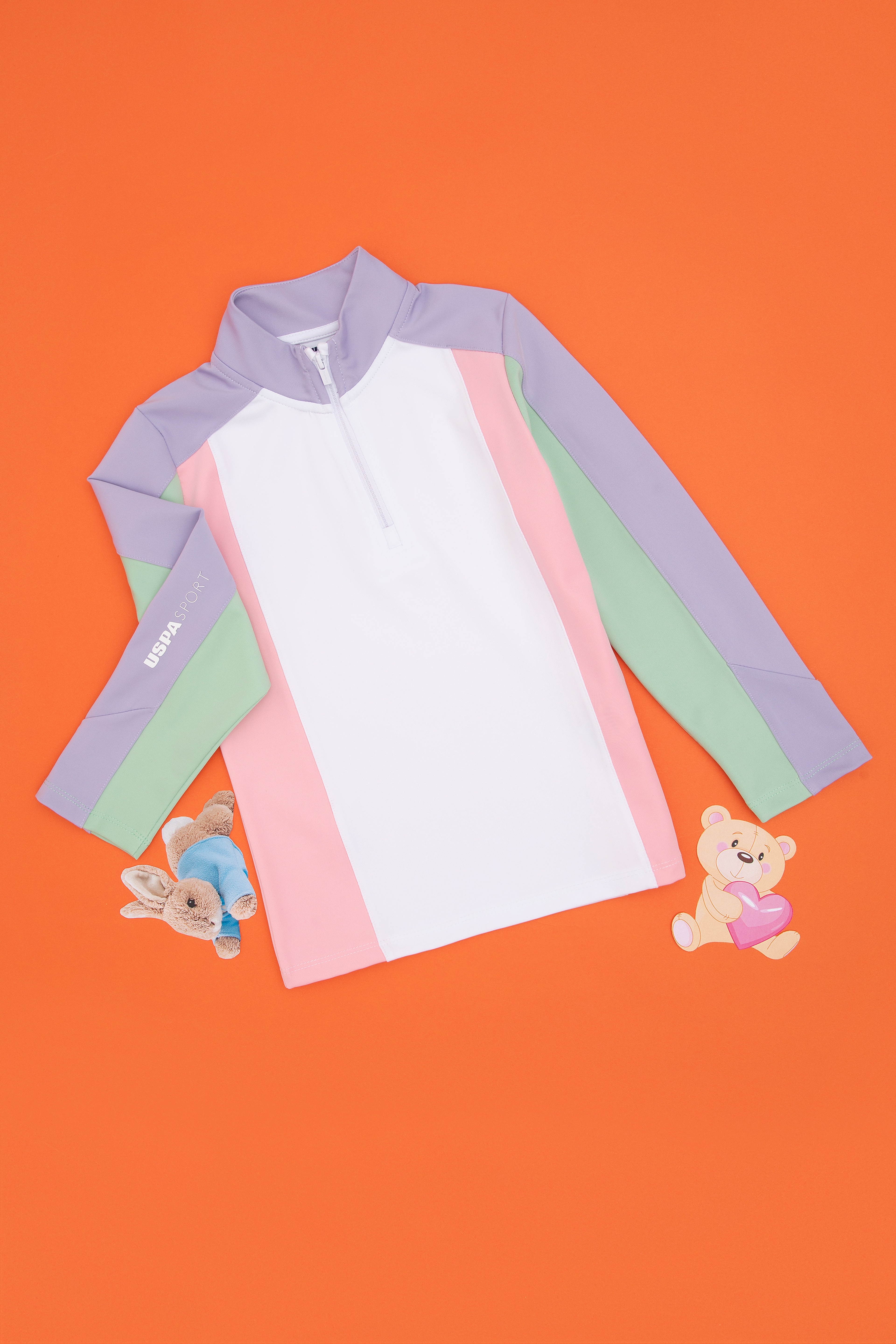 Kız Çocuk Yarım Fermuarlı Lila Sweatshirt - Image 1