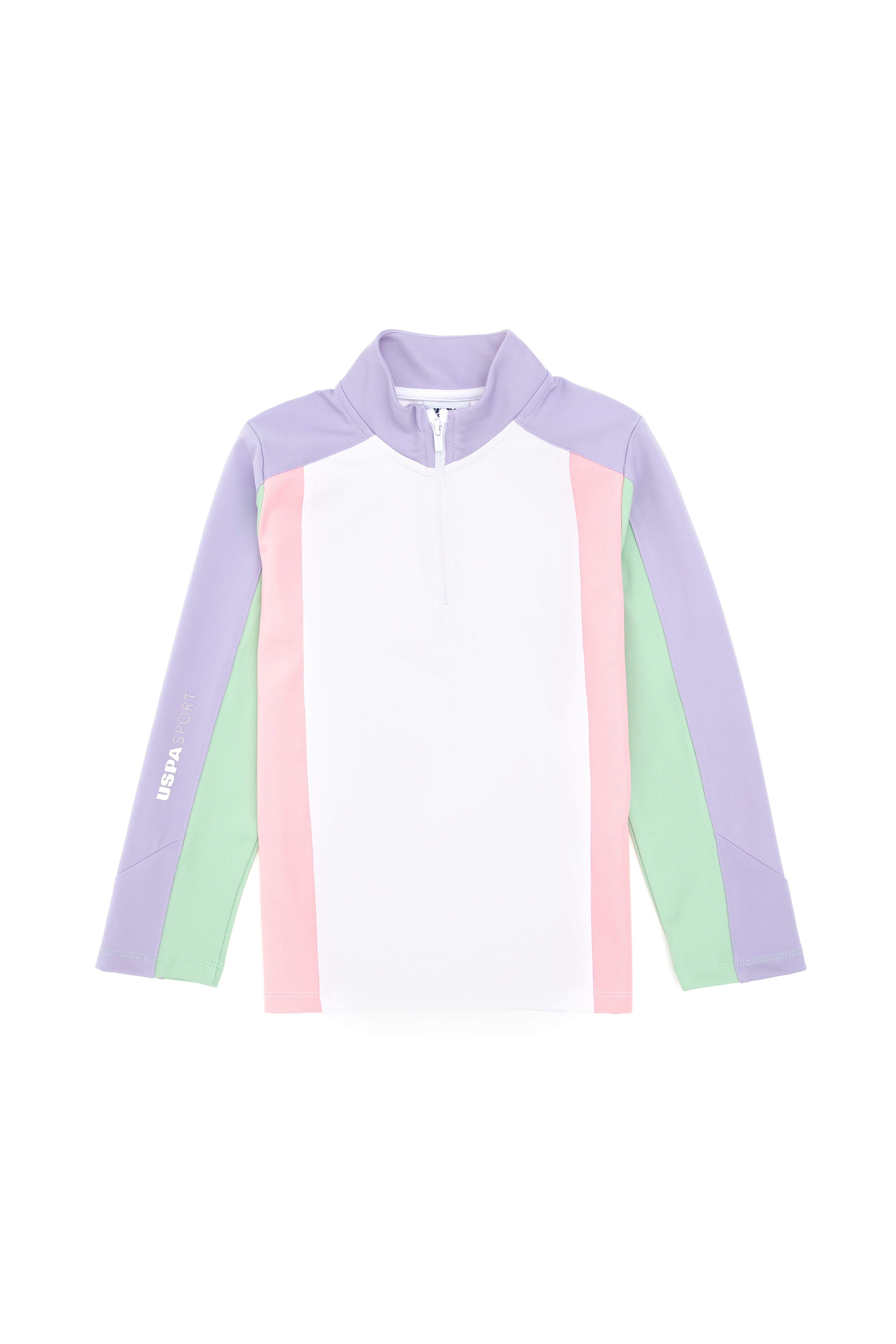 Kız Çocuk Yarım Fermuarlı Lila Sweatshirt - Image 2