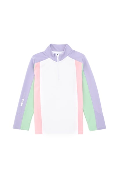 Kız Çocuk Yarım Fermuarlı Lila Sweatshirt