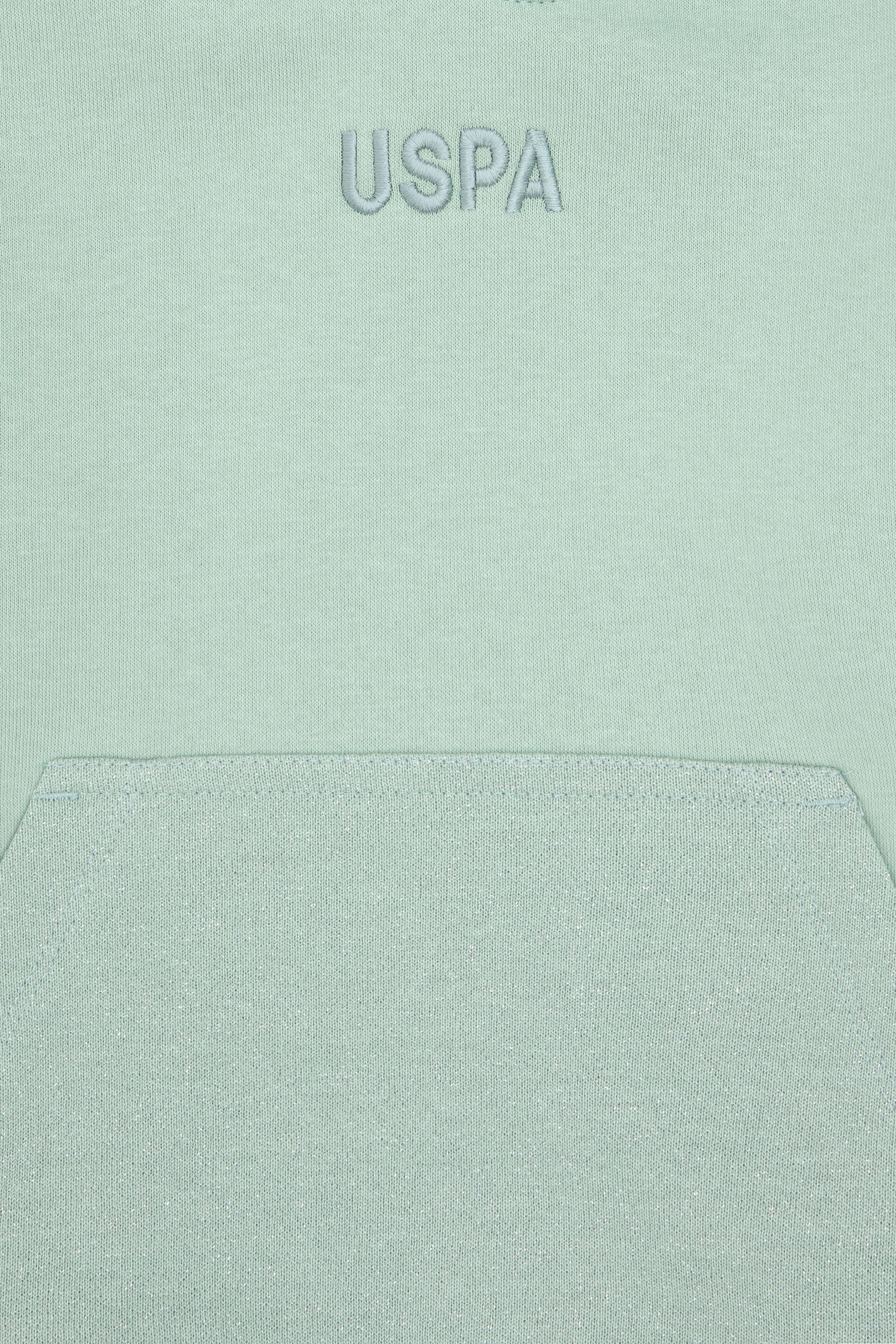 Kız Çocuk Su Yeşili Kapüşonlu Sweatshirt - Image 3