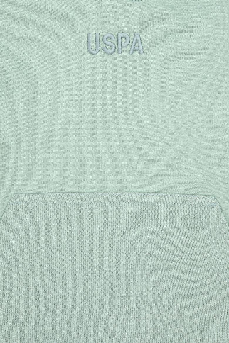 Kız Çocuk Su Yeşili Kapüşonlu Sweatshirt - 50290706061