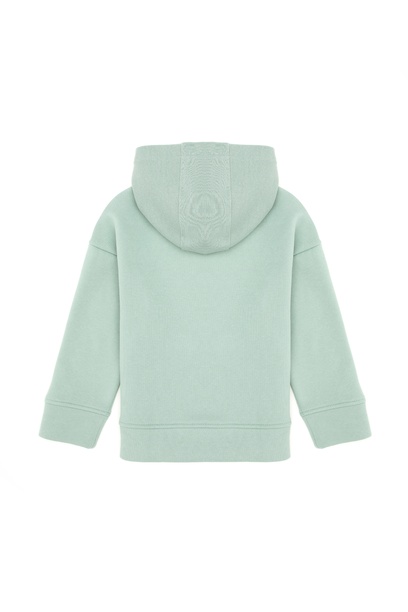 Kız Çocuk Su Yeşili Kapüşonlu Sweatshirt
