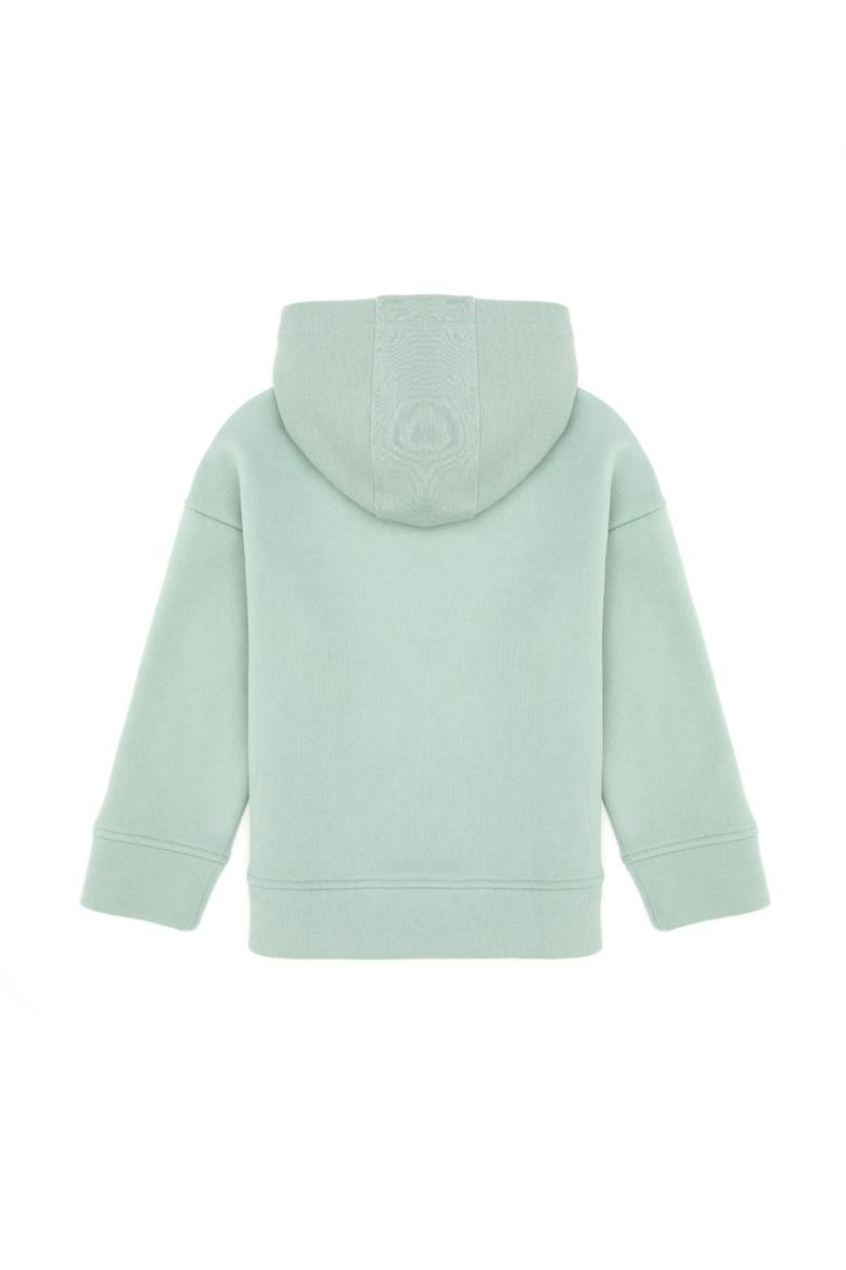 Kız Çocuk Su Yeşili Kapüşonlu Sweatshirt - 50290706061