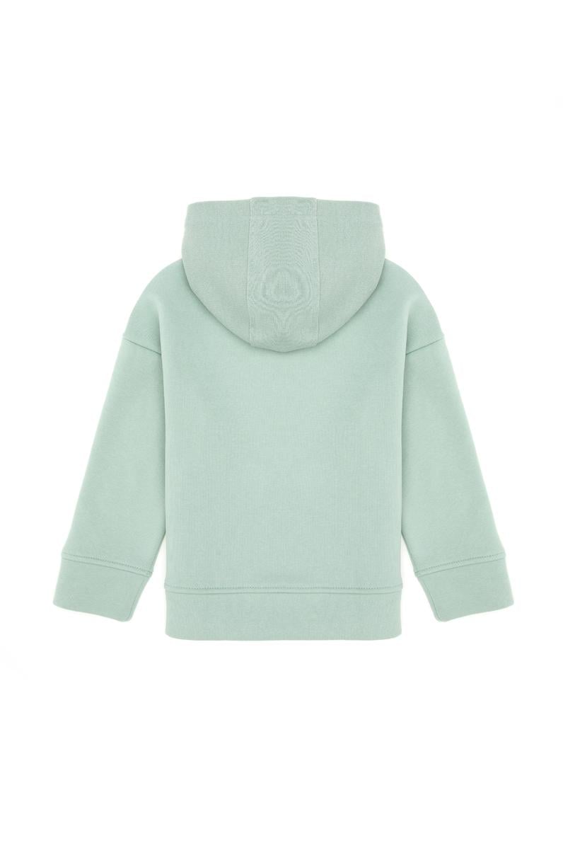 Kız Çocuk Su Yeşili Kapüşonlu Sweatshirt