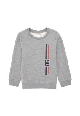 Erkek Çocuk Gri Melanj Basic Bisiklet Yaka Sweatshirt - 50293546008