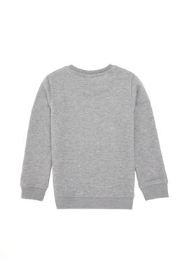 Erkek Çocuk Gri Melanj Basic Bisiklet Yaka Sweatshirt - 50293546008