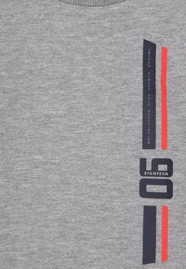 Erkek Çocuk Gri Melanj Basic Bisiklet Yaka Sweatshirt - 50293546008