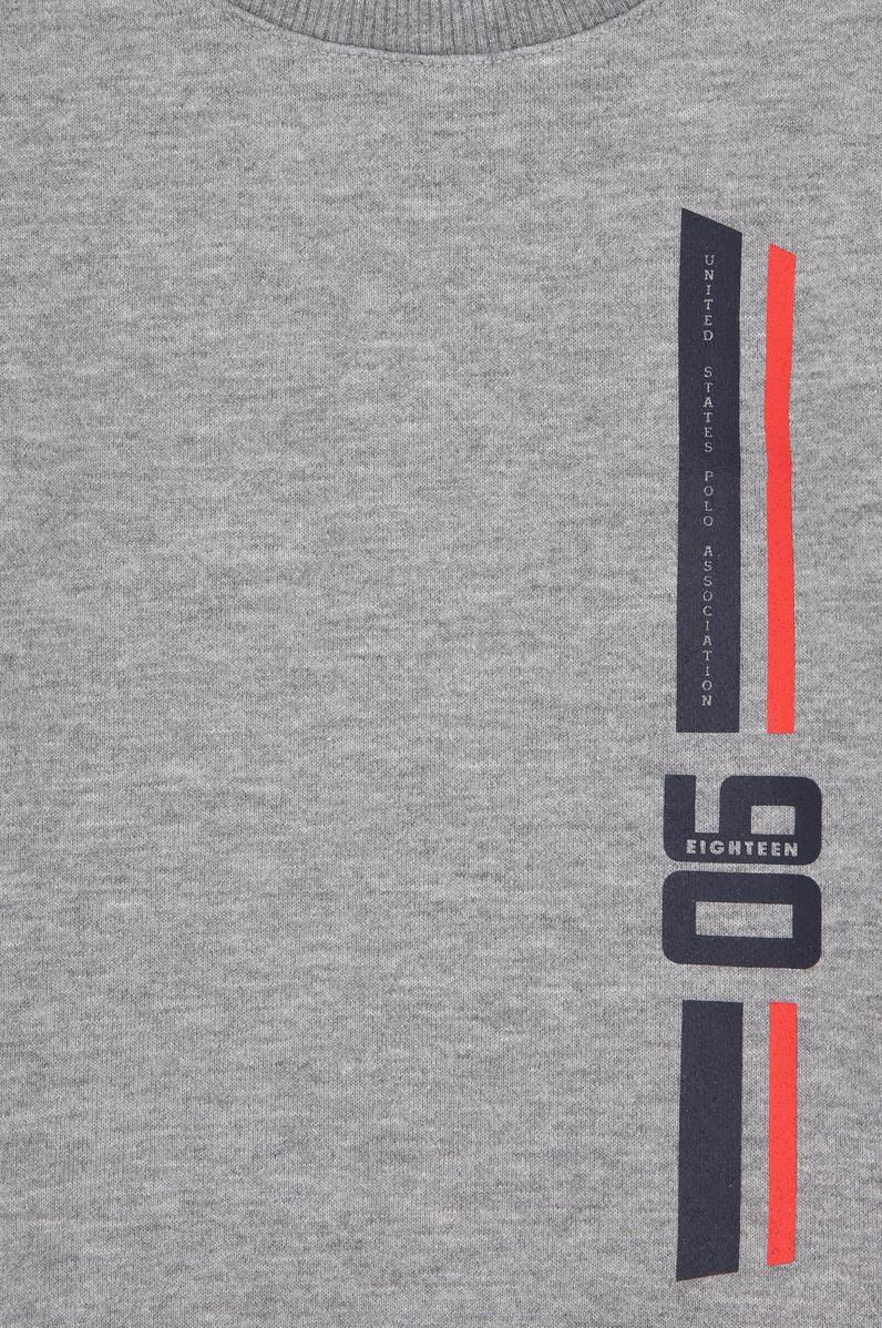 Erkek Çocuk Gri Melanj Basic Bisiklet Yaka Sweatshirt