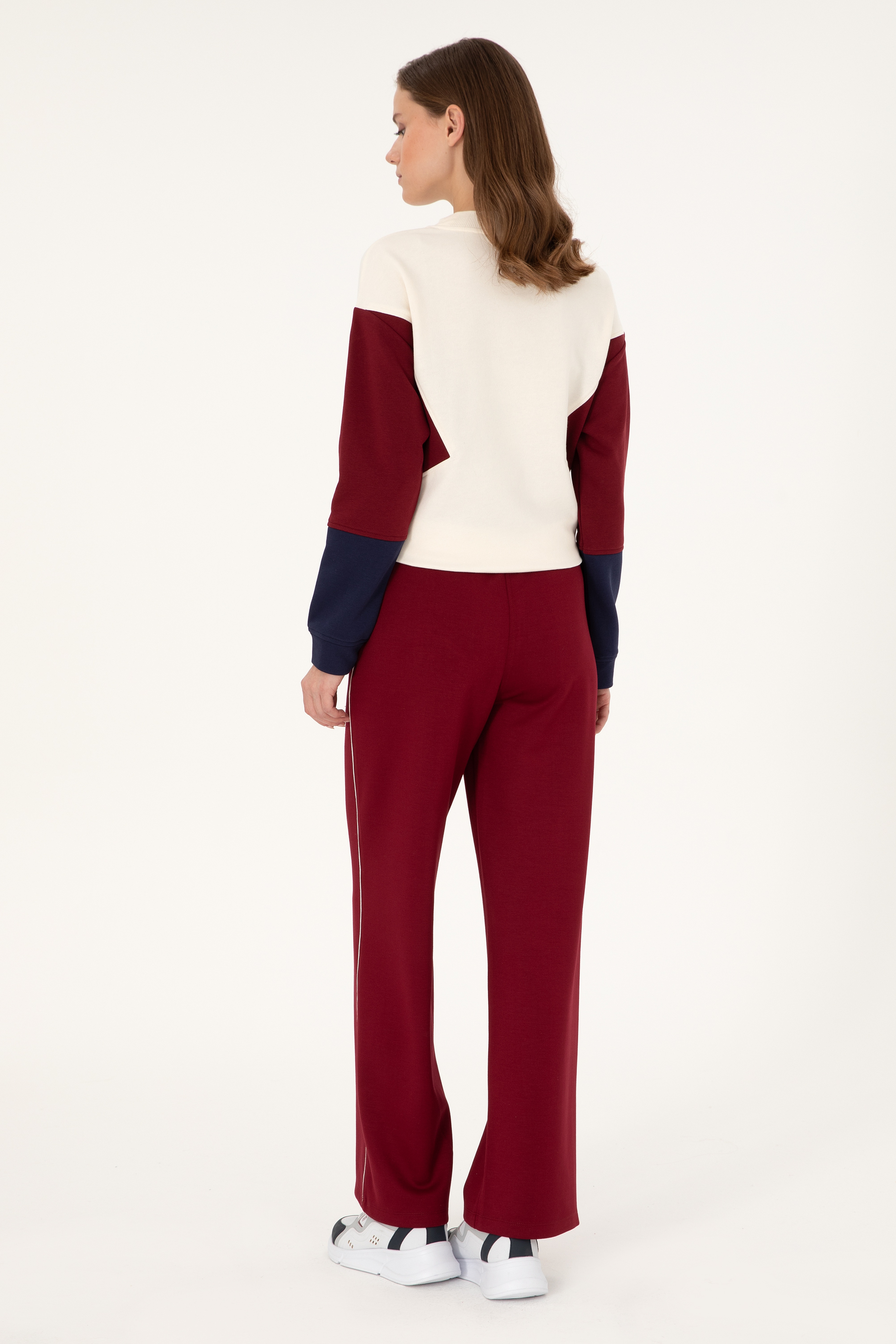 Kadın Bordo Loose Fit Eşofman Altı - Image 4