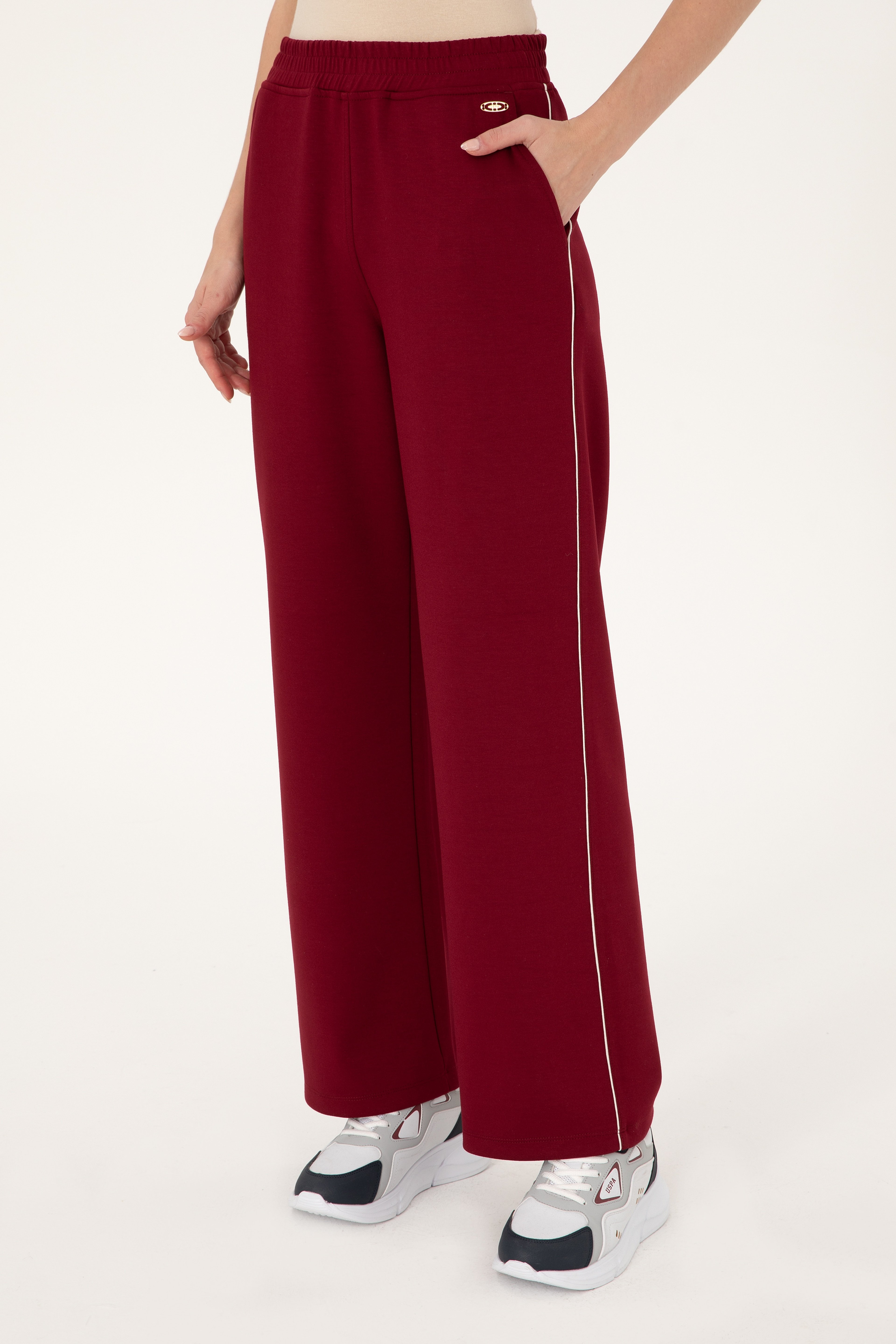 Kadın Bordo Loose Fit Eşofman Altı