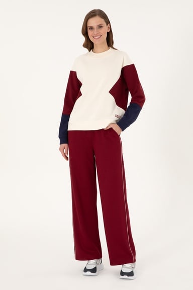 Kadın Bordo Loose Fit Eşofman Altı
