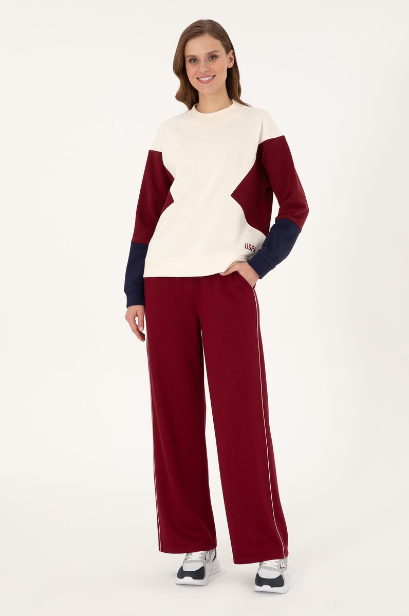 Kadın Bordo Loose Fit Eşofman Altı