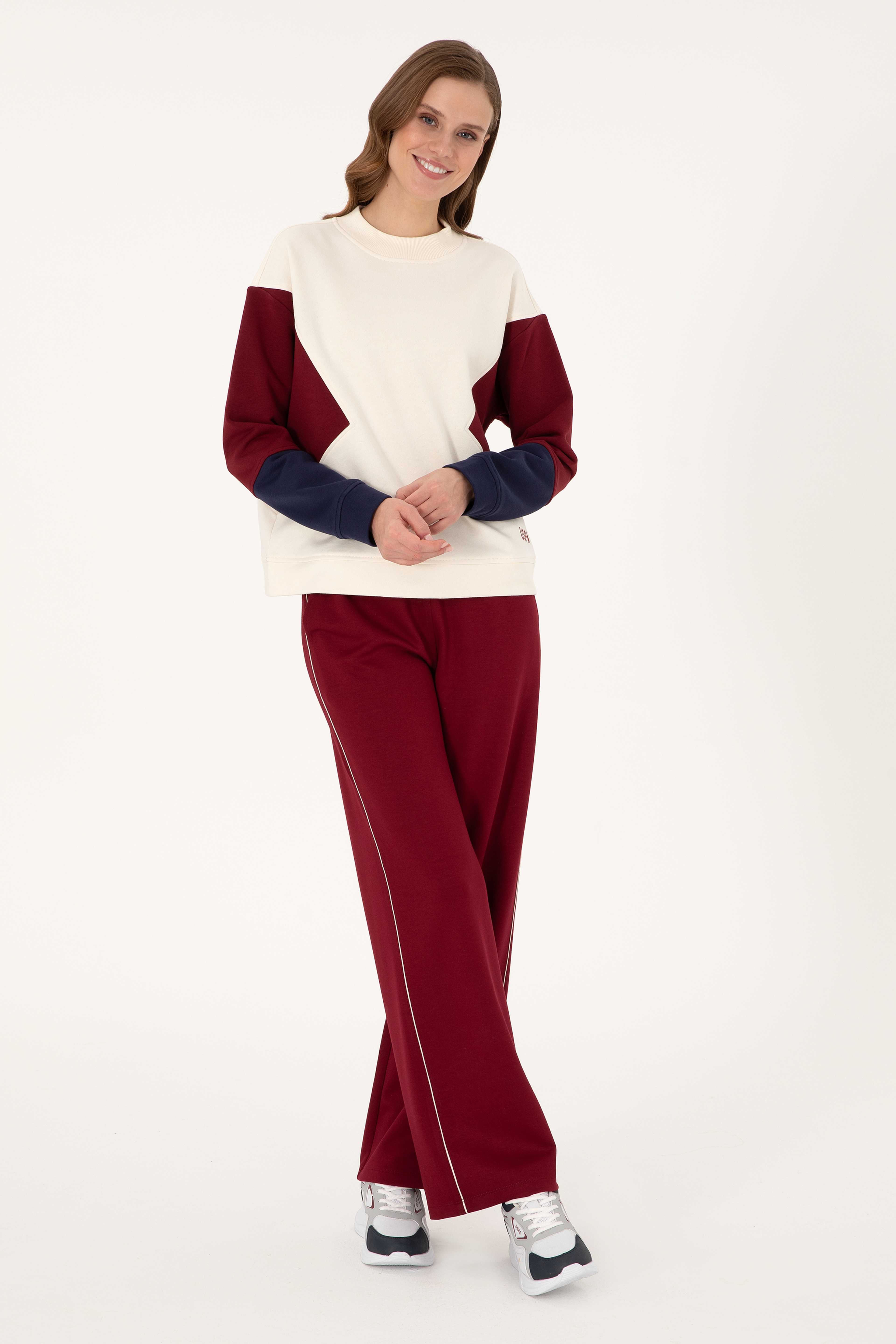 Kadın Bordo Loose Fit Eşofman Altı - Image 3