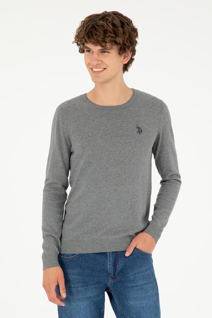 Erkek Gri Melanj Basic Kazak