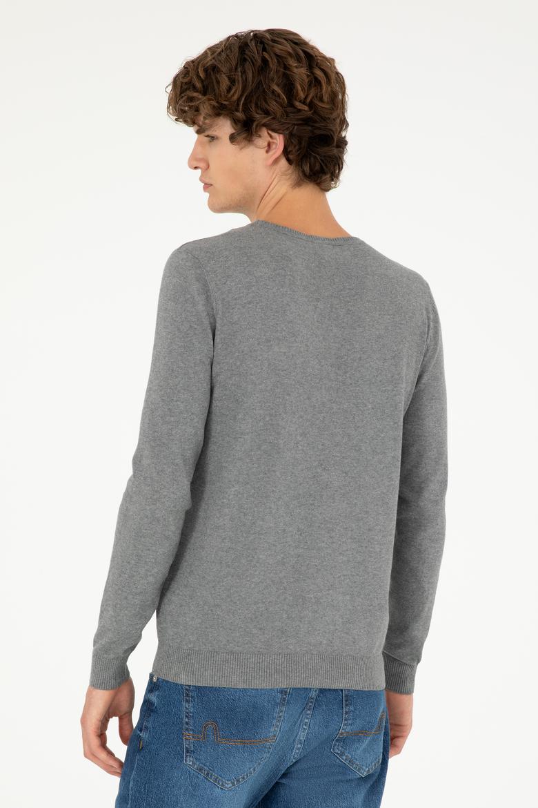 Erkek Gri Melanj Basic Kazak - 50293505033