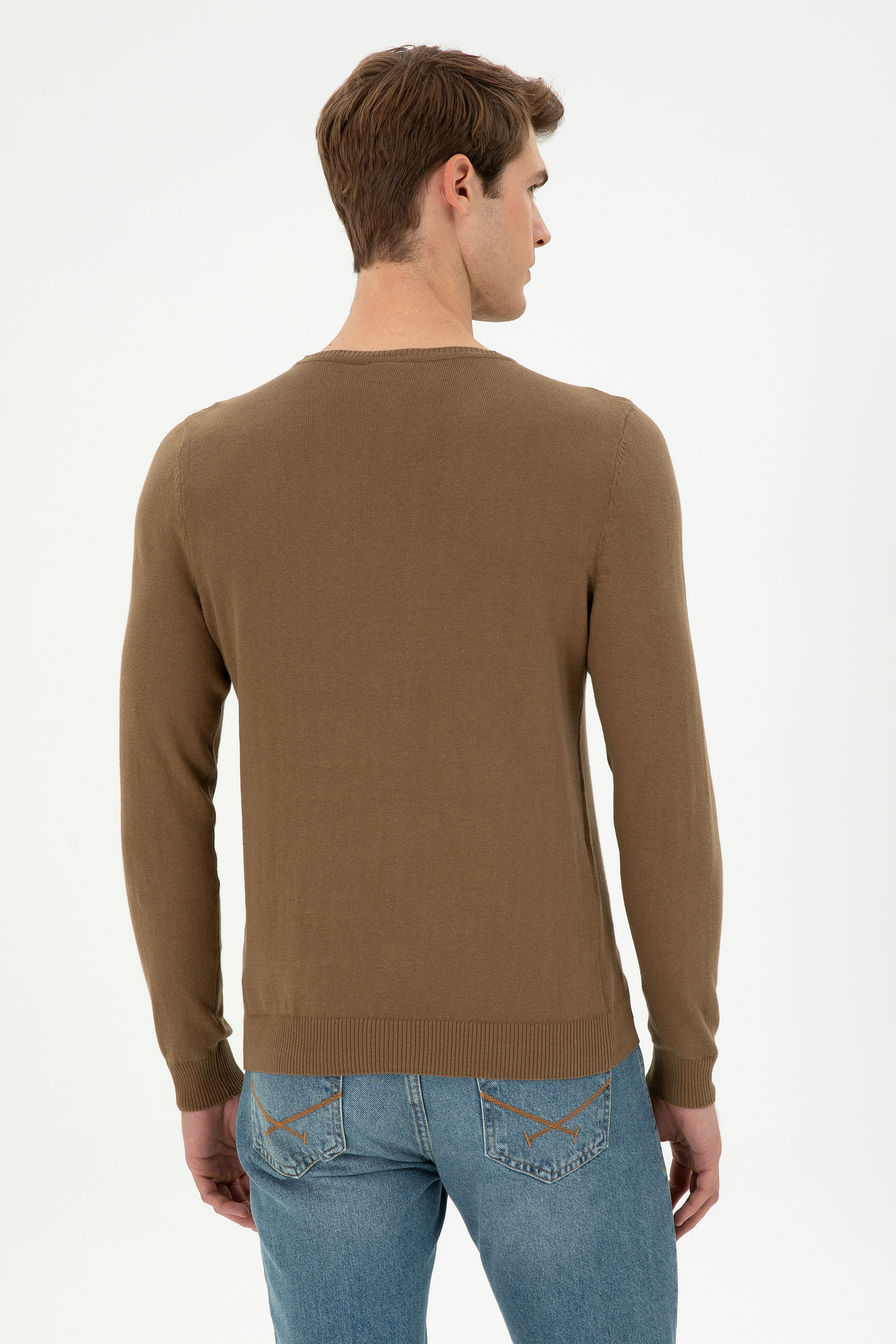 Erkek Haki Basic Kazak - Image 5