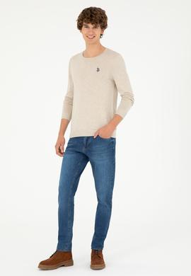 Erkek Taş Melanj Basic Kazak - 50293505081