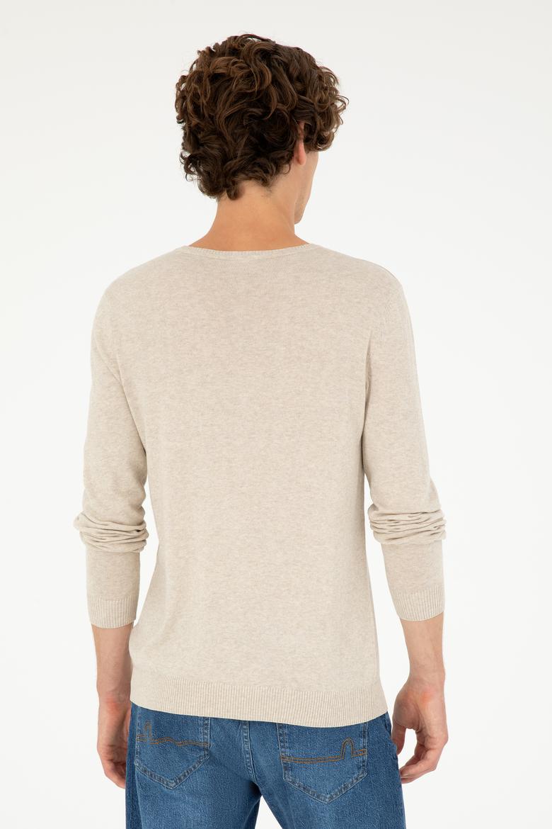 Erkek Taş Melanj Basic Kazak - 50293505081