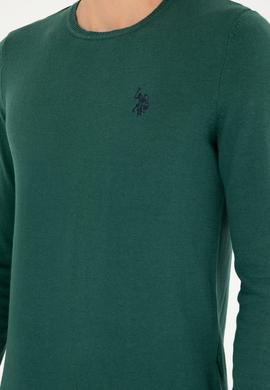 Erkek Koyu Yeşil Basic Kazak - 50293505090