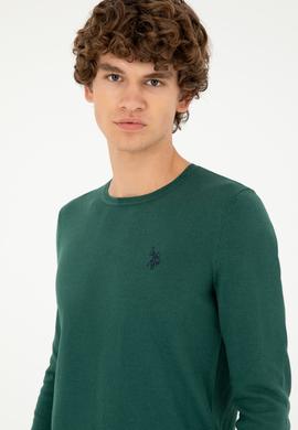 Erkek Koyu Yeşil Basic Kazak - 50293505090