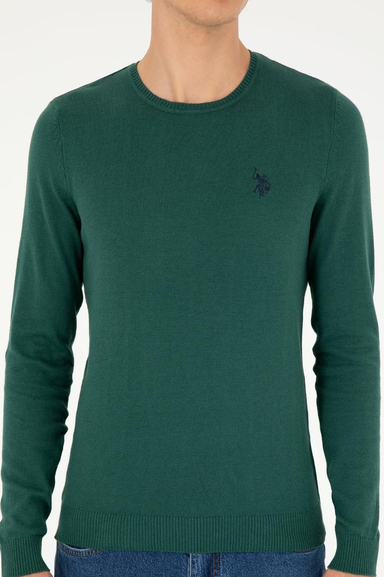 Erkek Koyu Yeşil Basic Kazak - 50293505090