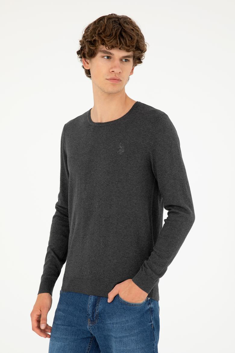 Erkek Antrasit Melanj Basic Kazak - 50293505056