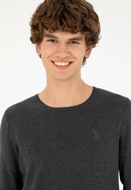 Erkek Antrasit Melanj Basic Kazak - 50293505056