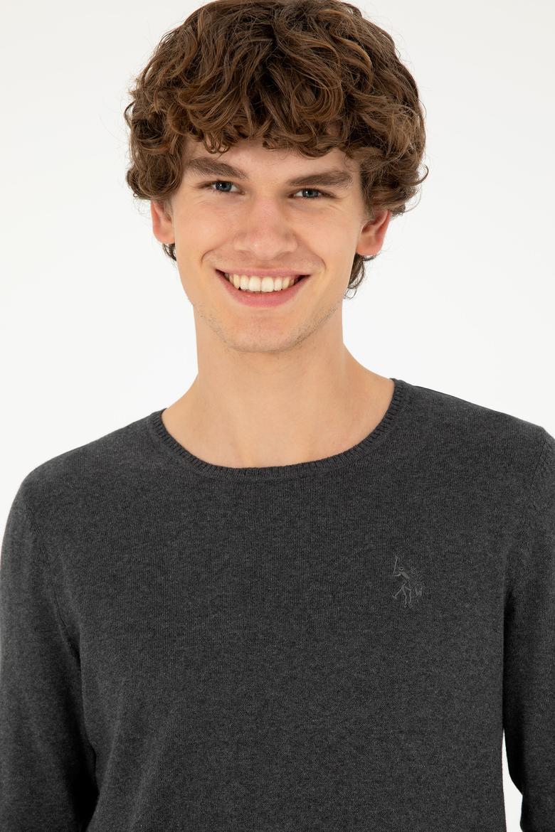 Erkek Antrasit Melanj Basic Kazak - 50293505056