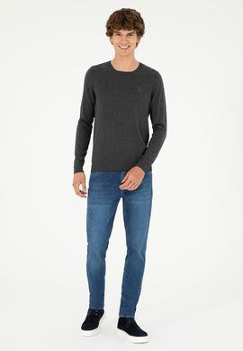 Erkek Antrasit Melanj Basic Kazak - 50293505056