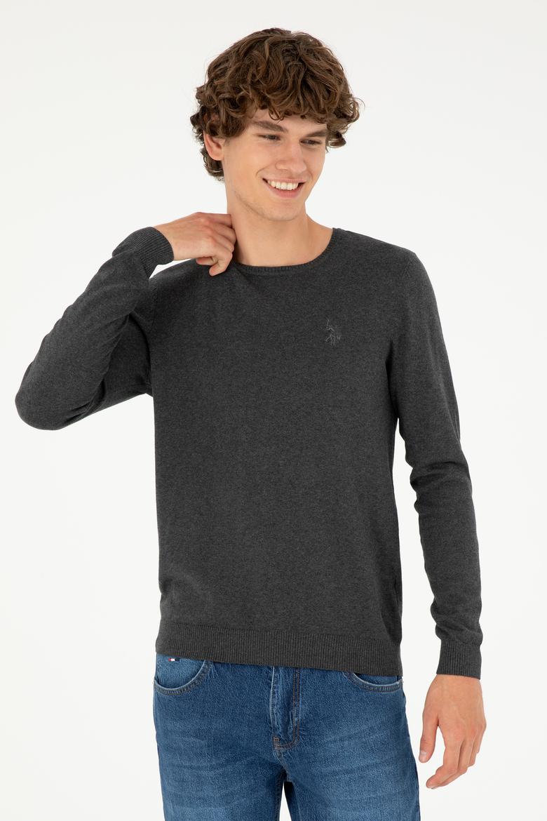 Erkek Antrasit Melanj Basic Kazak