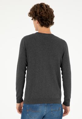 Erkek Antrasit Melanj Basic Kazak - 50293505056