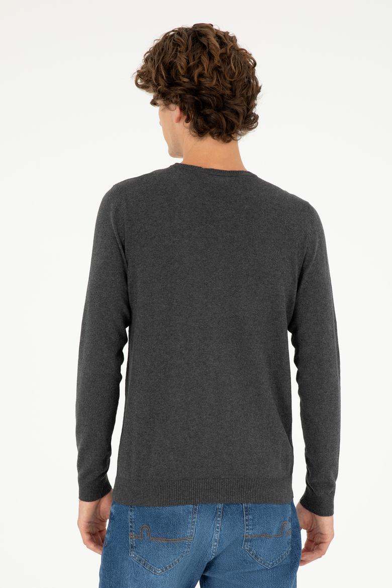 Erkek Antrasit Melanj Basic Kazak - 50293505056