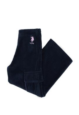 Kız Çocuk Lacivert Kadife Fitilli Cep Detaylı Eşofman Altı - 50272419018