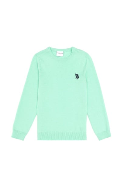 Erkek Çocuk Mint Basic Bisiklet Yaka Kazak