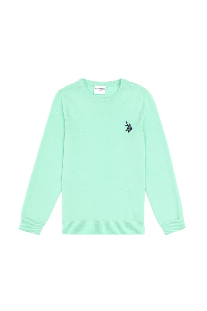 Erkek Çocuk Mint Basic Bisiklet Yaka Kazak