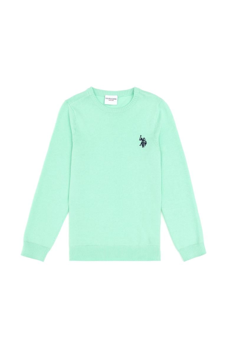 Erkek Çocuk Mint Basic Bisiklet Yaka Kazak