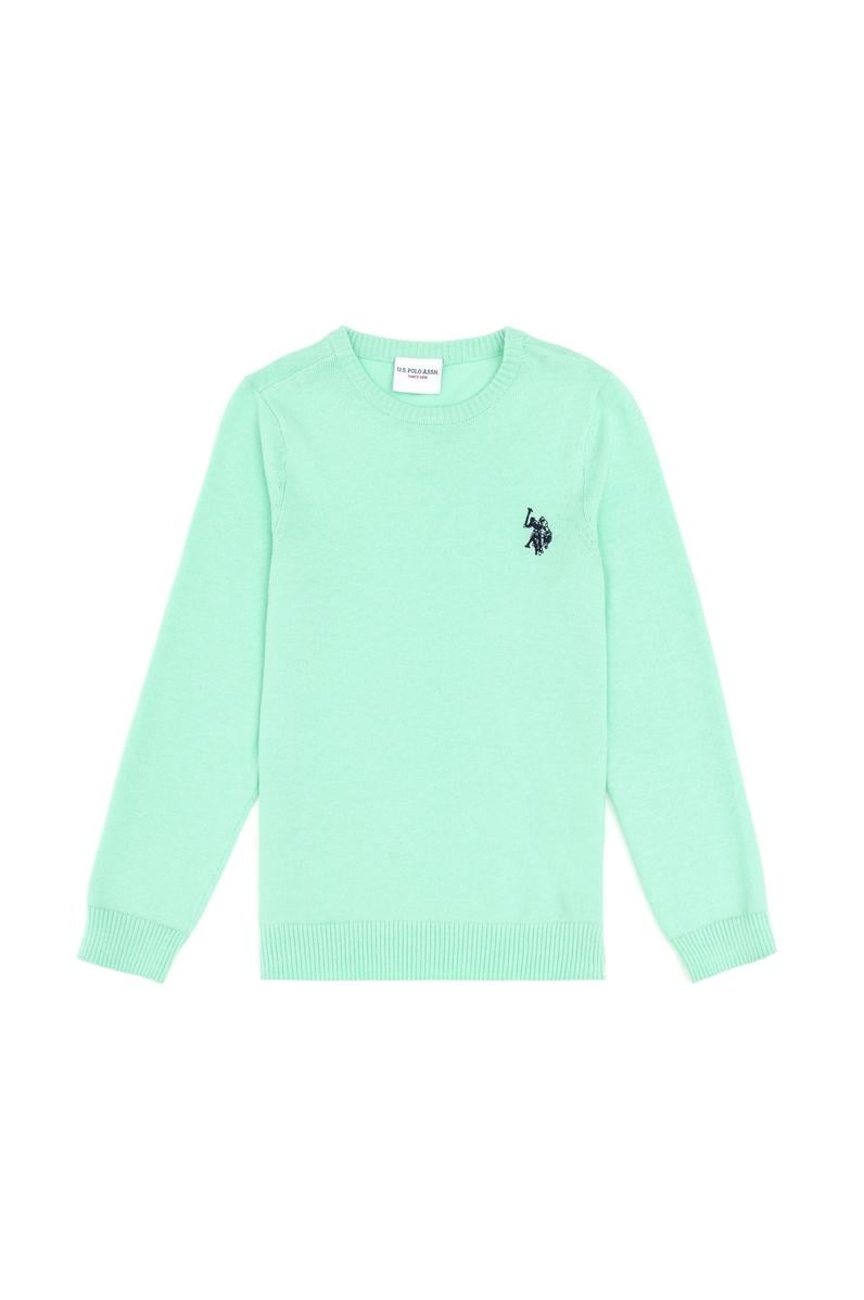 Erkek Çocuk Mint Basic Bisiklet Yaka Kazak