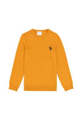 Erkek Çocuk Hardal Basic Bisiklet Yaka Kazak - 50294188052