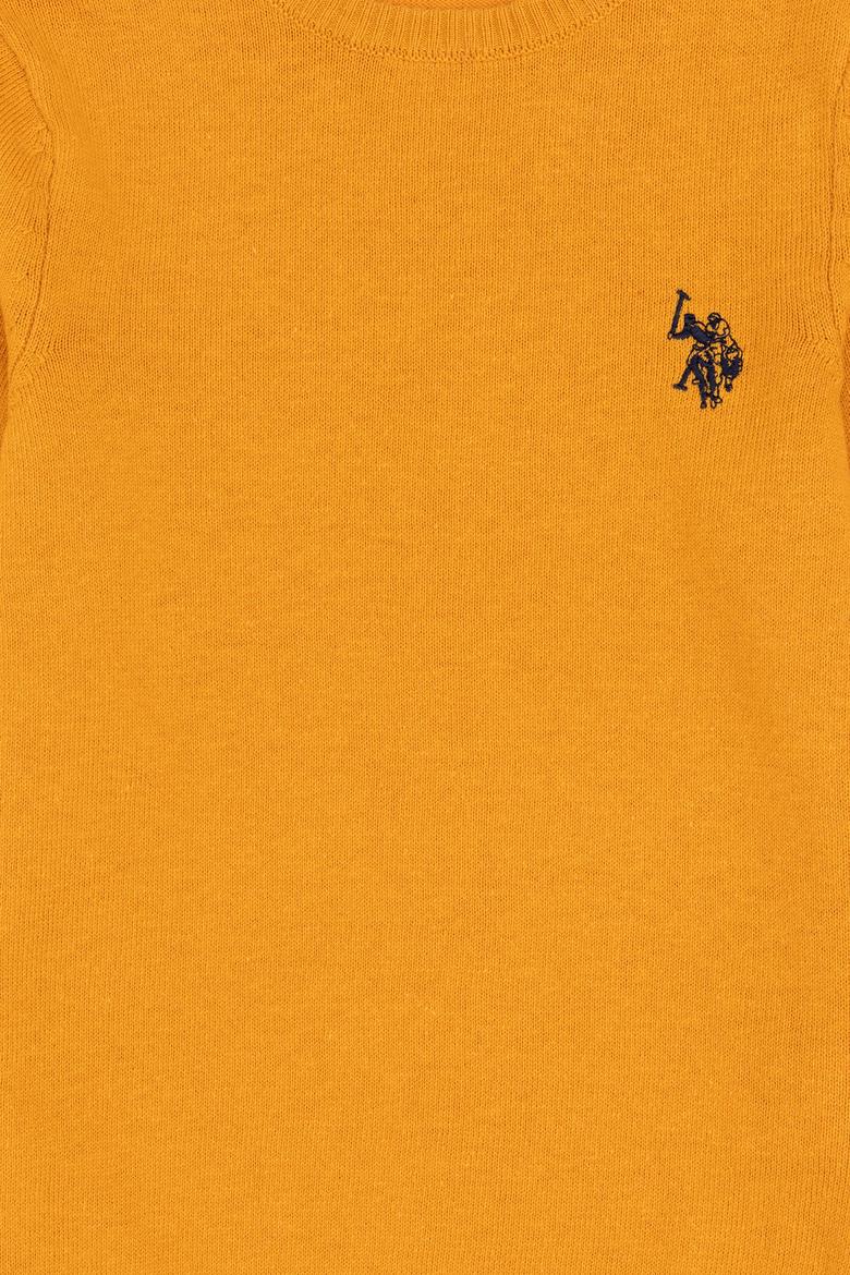 Erkek Çocuk Hardal Basic Bisiklet Yaka Kazak - 50294188052