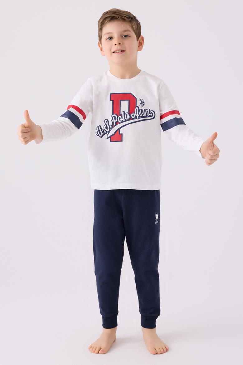 Erkek Çocuk Krem Pijama Takımı