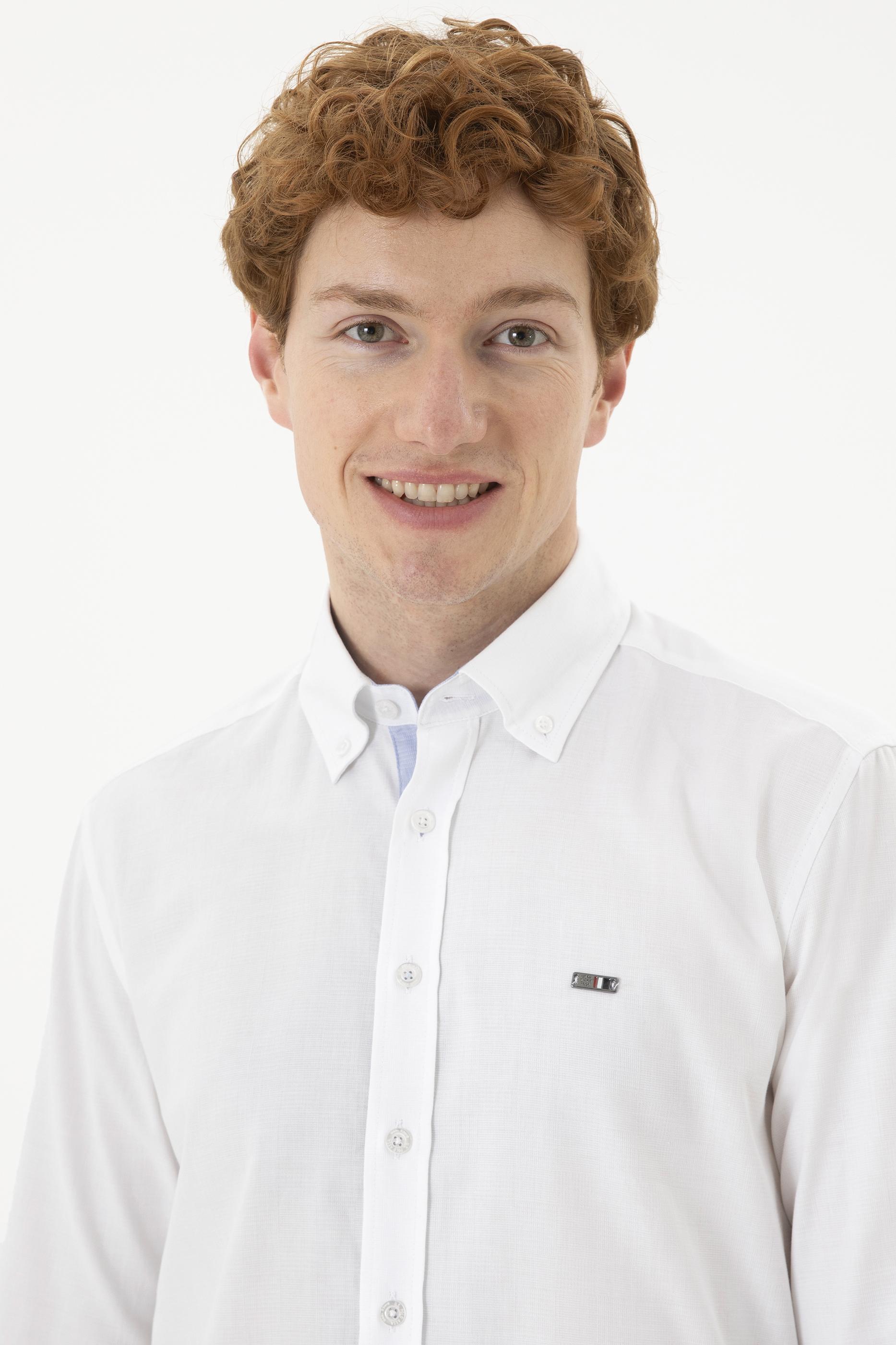 Erkek Beyaz Uzun Kollu Gömlek