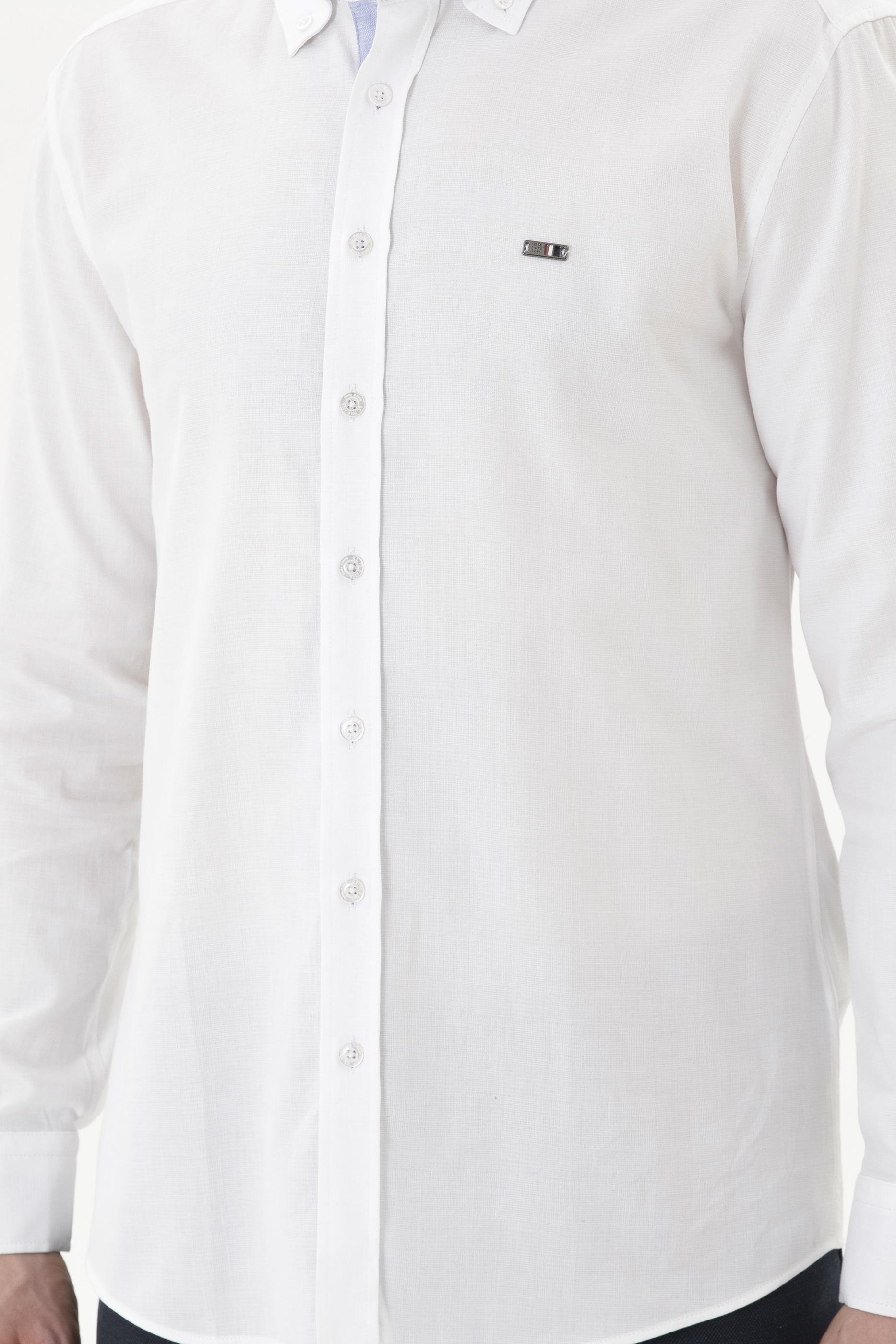 Erkek Beyaz Uzun Kollu Gömlek