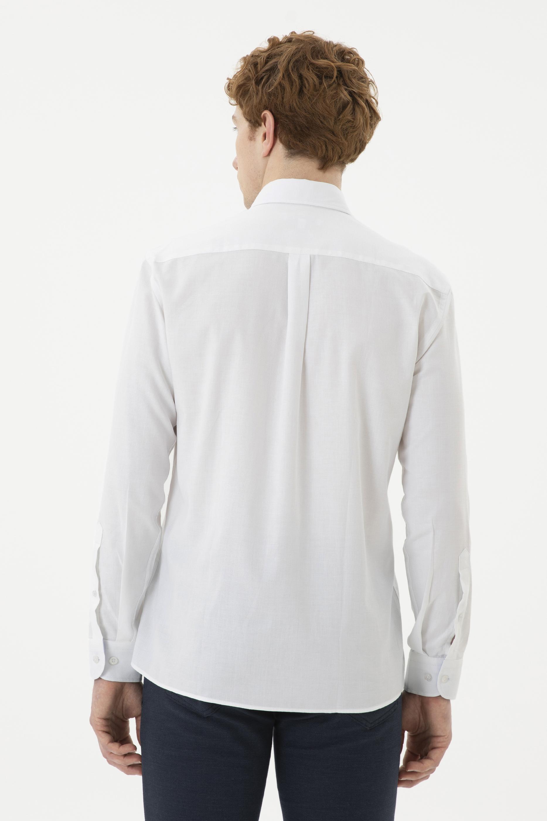 Erkek Beyaz Uzun Kollu Gömlek